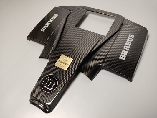 Mercedes-Benz G Wagon W463 G63 G-Class Light-Gray Brabus Style Logo Carbon Fiber Engine Cover Set