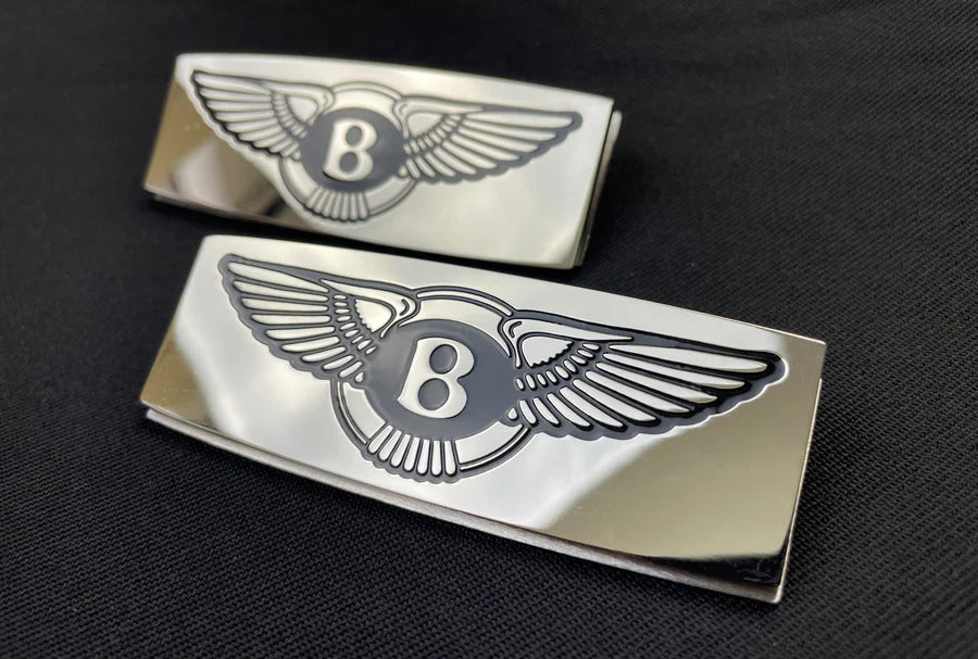 Stainless Steel Floor Mat Emblems Set Metal Badges Logo for Bentley Cars 2 pcs