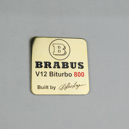 Mercedes-Benz S E C G CLS Brabus V12 Biturbo 800 Engine Emblem Badge