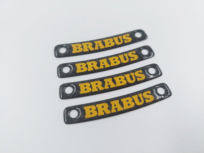 Yellow Brabus Carbon Rim Badges Emblems Set for Mercedes-Benz W463A W464