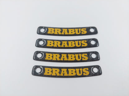 Yellow Brabus Carbon Rim Badges Emblems Set for Mercedes-Benz W463A W464