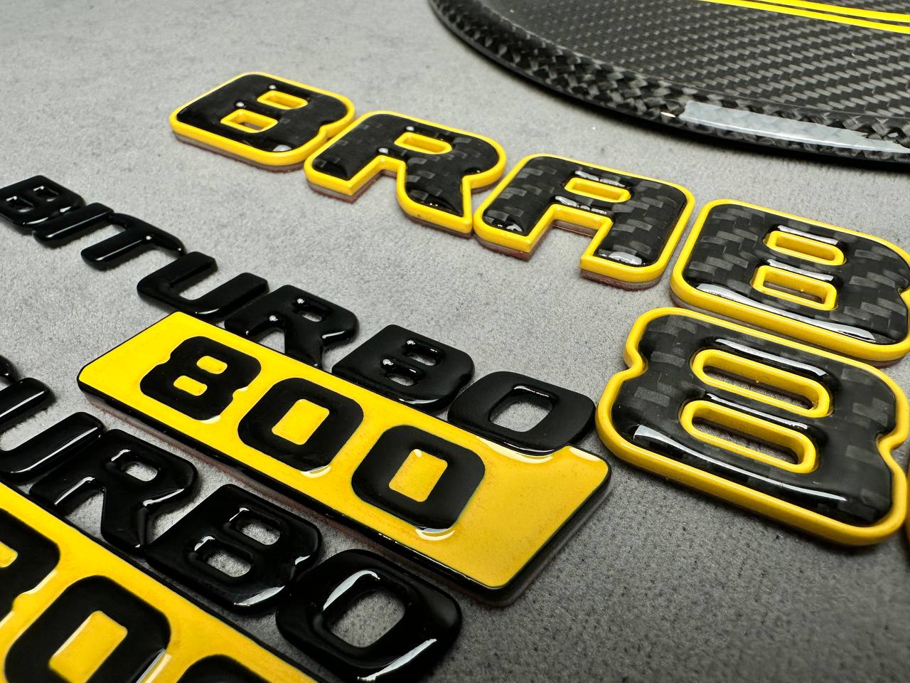 Brabus 800 Style Yellow Badges Set Emblems for Mercedes-Benz W463 W463A W464 W465 G Wagon