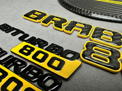 Brabus 800 Style Yellow Badges Set Emblems for Mercedes-Benz W463 W463A W464 W465 G Wagon