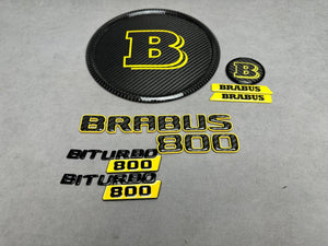 Brabus 800 Style Yellow Badges Set Emblems for Mercedes-Benz W463 W463A W464 W465 G Wagon