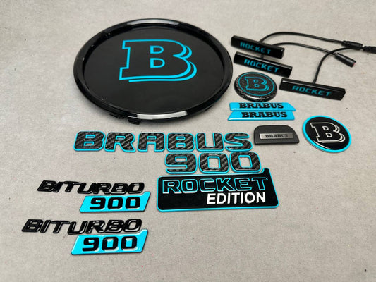 Brabus 900 Rocket Edition Style Blue Emblem LED Set for Mercedes-Benz Cars G Wagon W463A W465