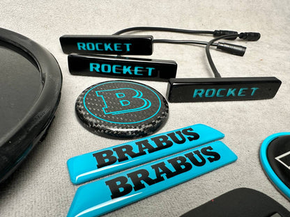 Brabus 900 Rocket Edition Style Blue Emblem LED Set for Mercedes-Benz Cars G Wagon W463A W465