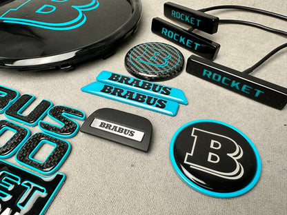 Brabus 900 Rocket Edition Style Blue Emblem LED Set for Mercedes-Benz Cars G Wagon W463A W465