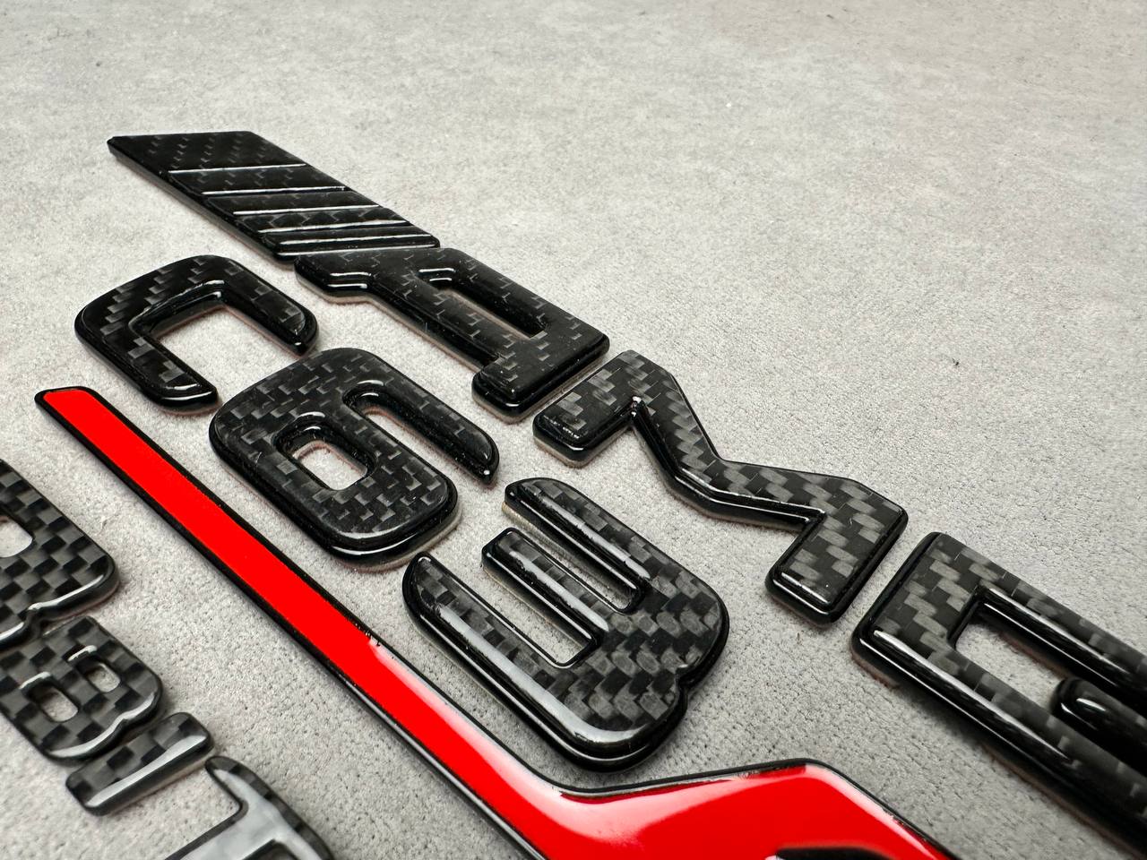 AMG C63S V8 Biturbo 2026 Carbon Badges Emblems Set for Mercedes-Benz C-Class