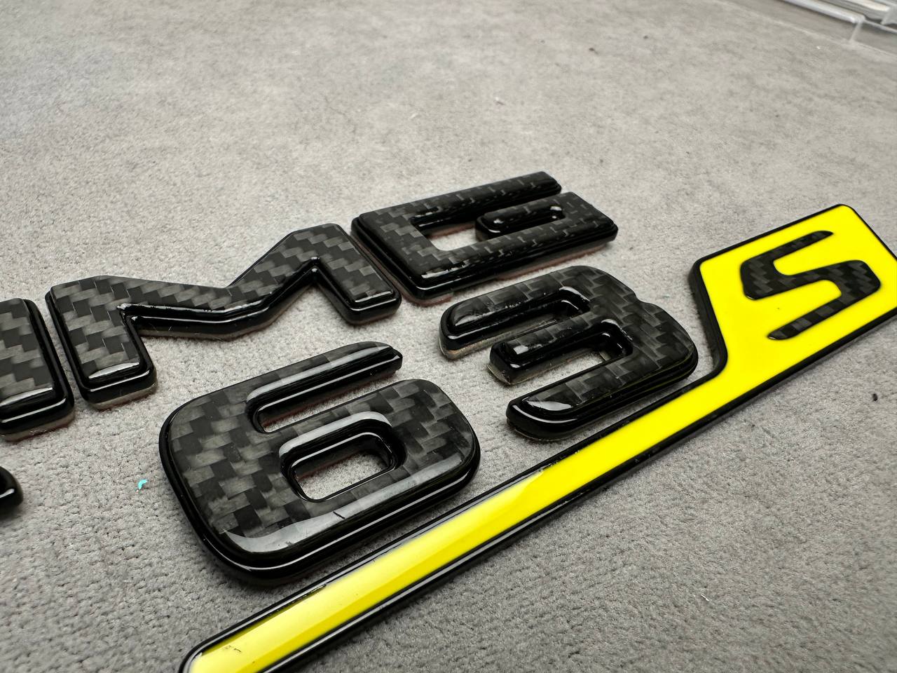 AMG C 63 S Rear Emblem Black Metal and Carbon Brabus Style 2026