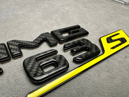 AMG C 63 S Rear Emblem Black Metal and Carbon Brabus Style 2026