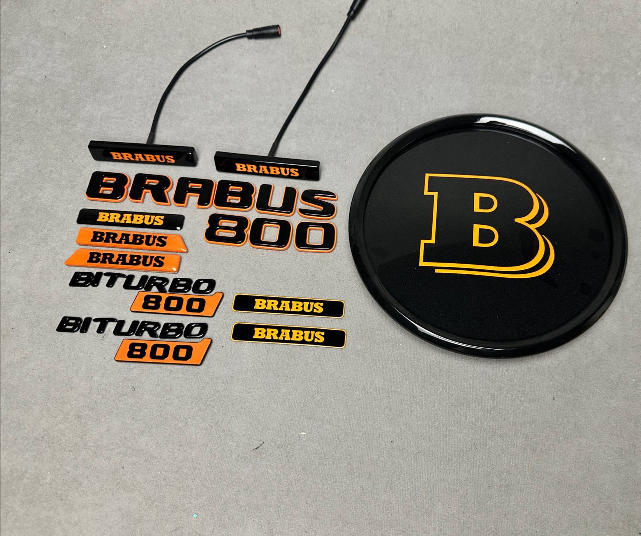 Brabus 800 Style Emblems Orange Badge LED Set for Mercedes-Benz Cars G Wagon W463A W465