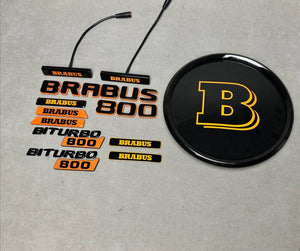 Brabus 800 Style Emblems Orange Badge LED Set for Mercedes-Benz Cars G Wagon W463A W465