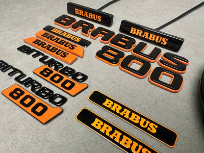 Brabus 800 Style Emblems Orange Badge LED Set for Mercedes-Benz Cars G Wagon W463A W465
