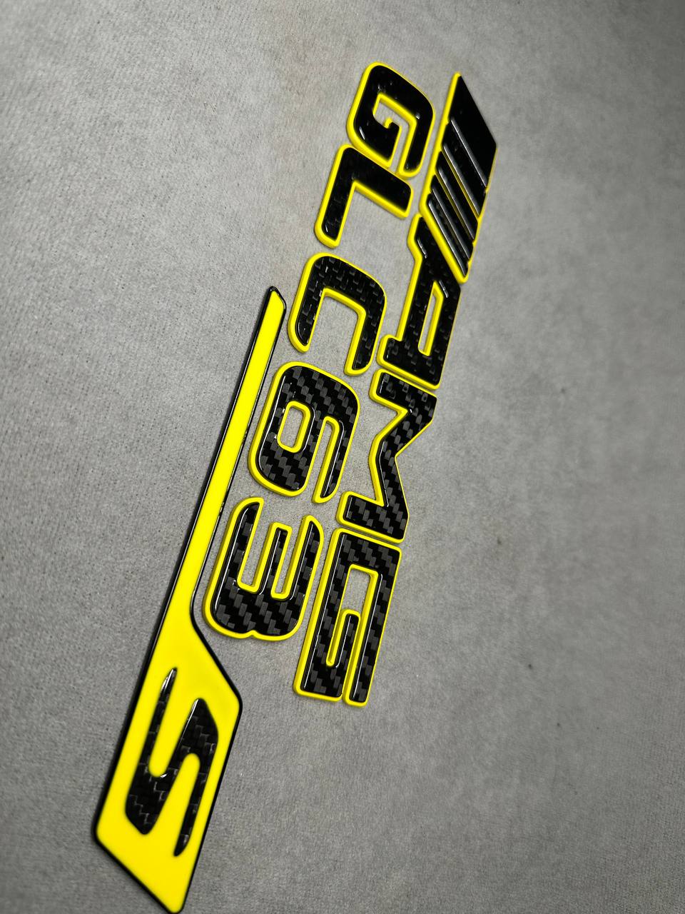 Tail Emblem AMG GLC 63 S Brabus New Style 2026 Yellow and Carbon Rear Badge
