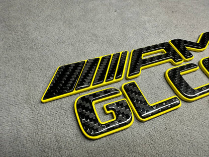 Tail Emblem AMG GLC 63 S Brabus New Style 2026 Yellow and Carbon Rear Badge