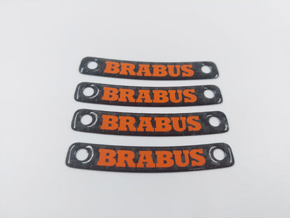 Orange Brabus Carbon Rim Badges Emblems Set for Mercedes-Benz W463A W464