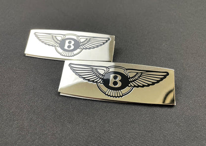 Stainless Steel Floor Mat Emblems Set Metal Badges Logo for Bentley Cars 2 pcs