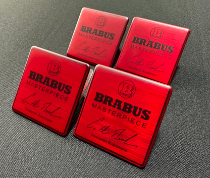 Brabus Red Masterpiece Seat Metal Emblems Set 4 pcs Mercedes-Benz W463A G-Class