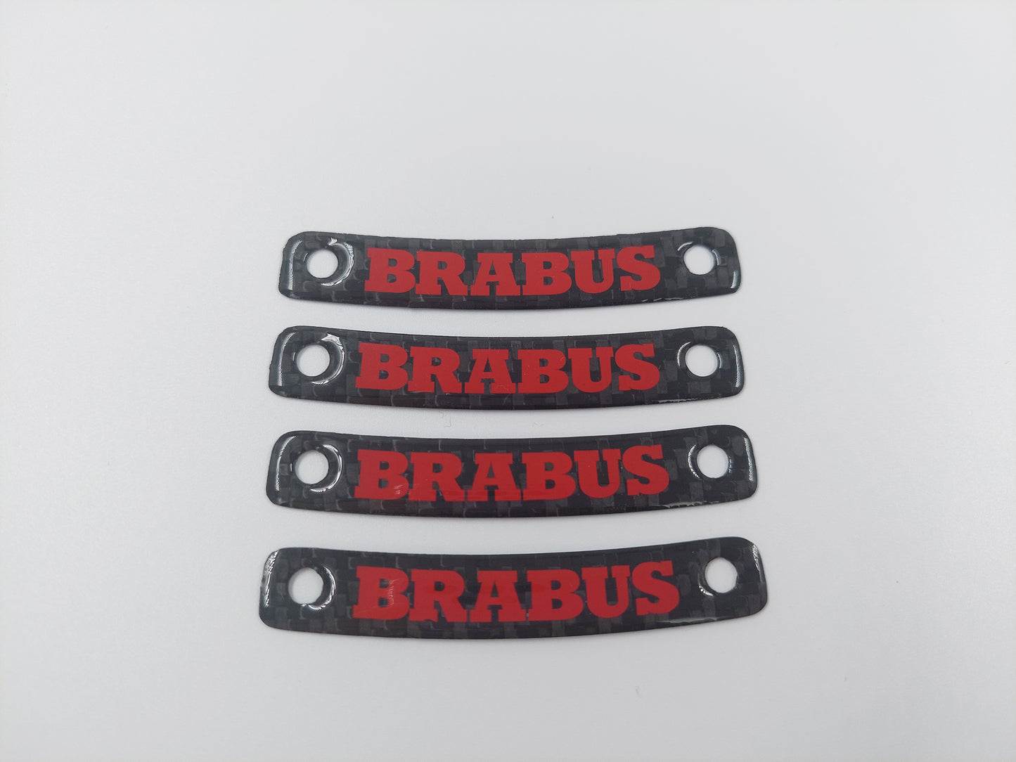 Red Brabus Carbon Rim Badges Emblems Set for Mercedes-Benz W463A W464