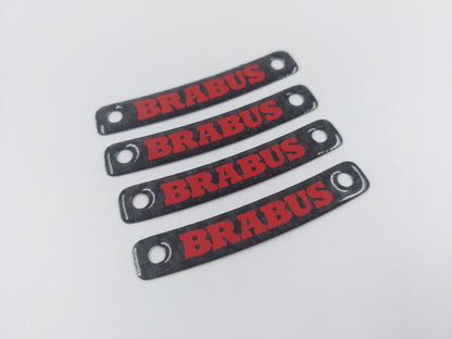 Red Brabus Carbon Rim Badges Emblems Set for Mercedes-Benz W463A W464