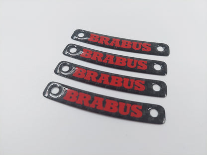 Red Brabus Carbon Rim Badges Emblems Set for Mercedes-Benz W463A W464