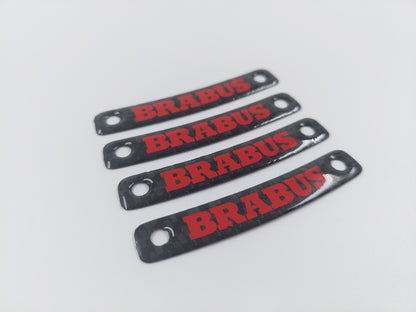 Red Brabus Carbon Rim Badges Emblems Set for Mercedes-Benz W463A W464