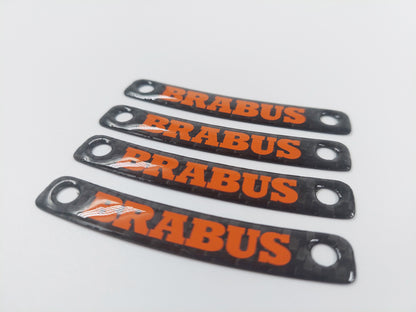 Orange Brabus Carbon Rim Badges Emblems Set for Mercedes-Benz W463A W464