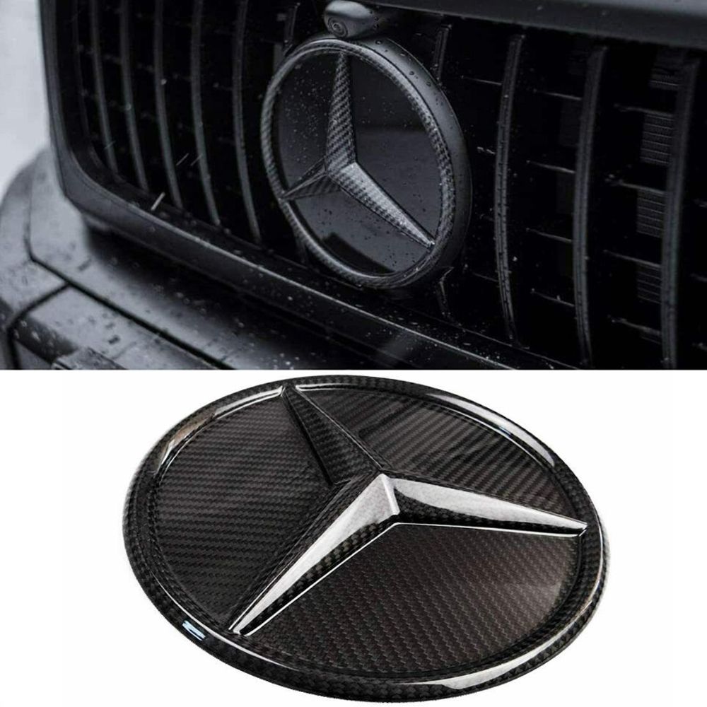 Carbon Fiber Front Grill Star Style Grille Badge Logo Emblem for Mercedes-Benz W463A G-Class G-Wagon