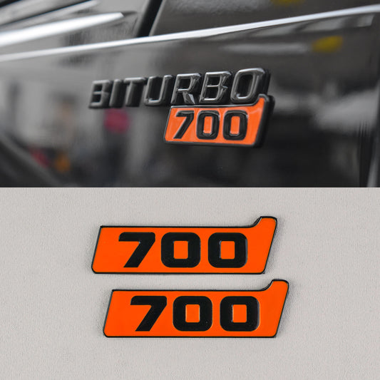 Brabus 700 Style Orange Metal Fender Emblem Logo Badge for Mercedes-Benz W463 G-Class G Wagon