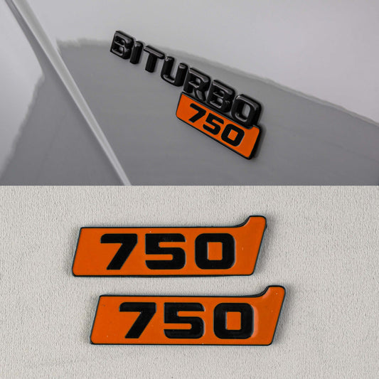 Brabus 750 Style Orange Metal Fender Emblem Logo Badge for Mercedes-Benz W463 G-Class G Wagon