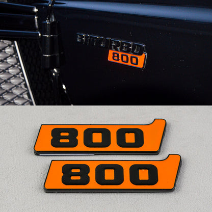 Brabus 800 Orange Metal Fender Emblem Logo Badge for Mercedes-Benz W463 G-Class