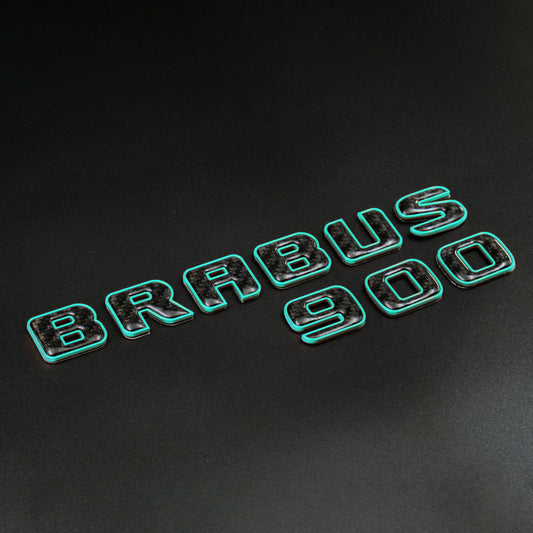 Brabus 900 Tiffany Blue Metal with Carbon Badges Emblems Set for Mercedes-Benz W463 W463A W464