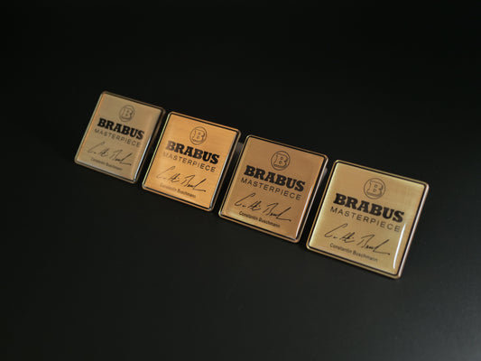 Brabus Style Gold Masterpiece Seat Metal Emblems Set 4 pcs Mercedes-Benz W463A G-Class G Wagon