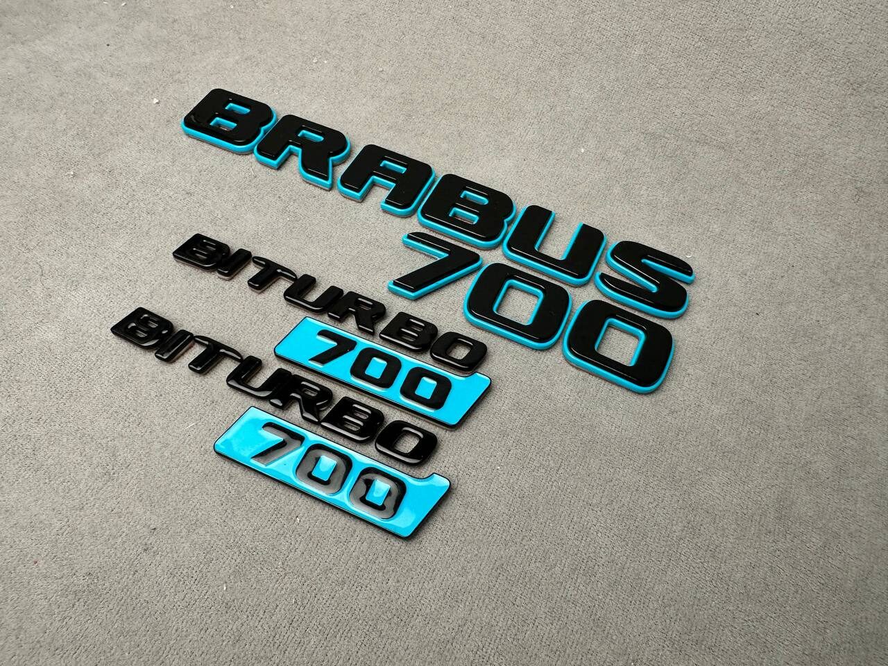 Brabus 700 Style Blue Badges Emblems Set for Mercedes-Benz W463 W463A W464 G Wagon