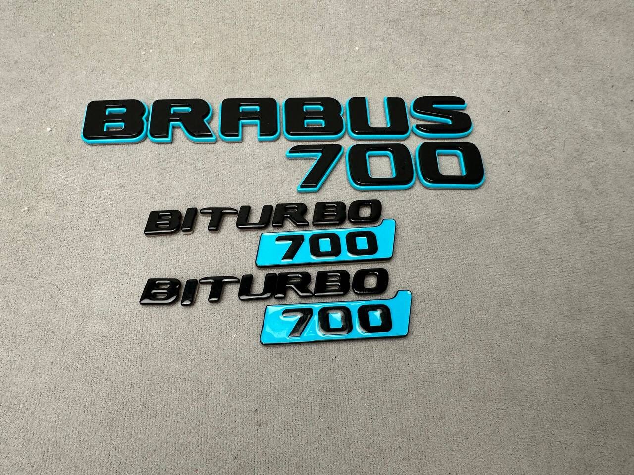 Brabus 700 Style Blue Badges Emblems Set for Mercedes-Benz W463 W463A W464 G Wagon
