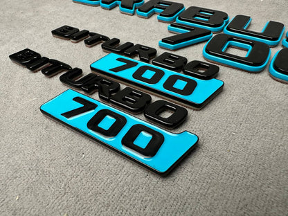 Brabus 700 Style Blue Badges Emblems Set for Mercedes-Benz W463 W463A W464 G Wagon