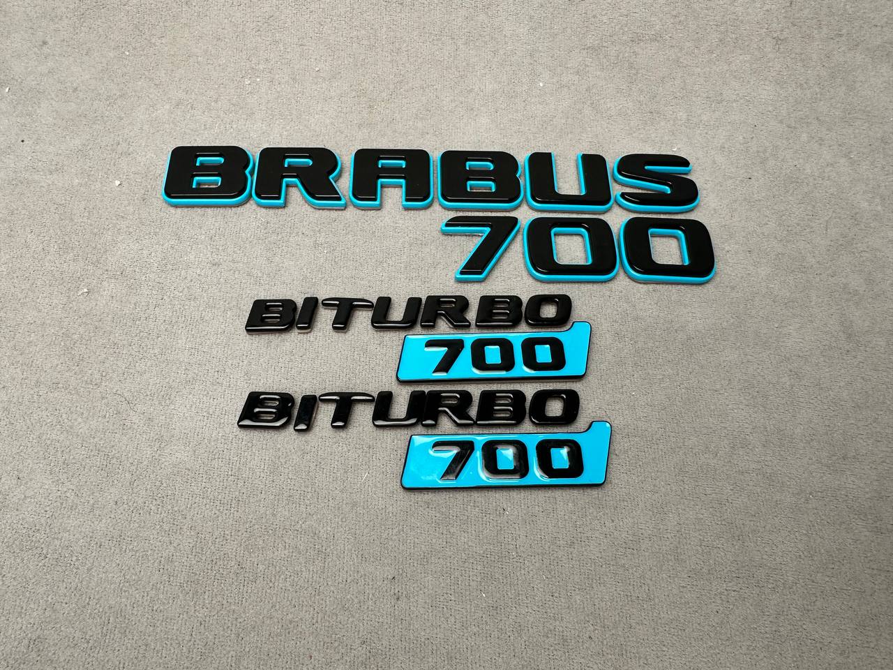 Brabus 700 Style Blue Badges Emblems Set for Mercedes-Benz W463 W463A W464 G Wagon