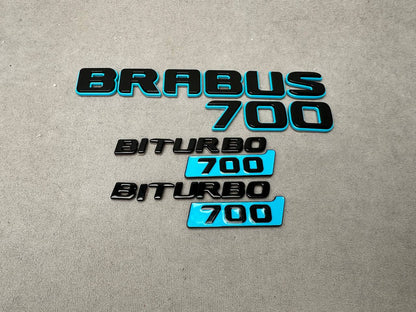 Brabus 700 Style Blue Badges Emblems Set for Mercedes-Benz W463 W463A W464 G Wagon