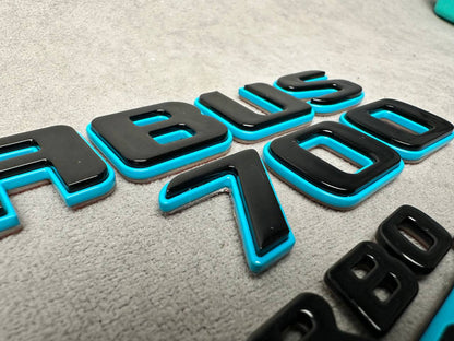 Brabus 700 Style Blue Badges Emblems Set for Mercedes-Benz W463 W463A W464 G Wagon