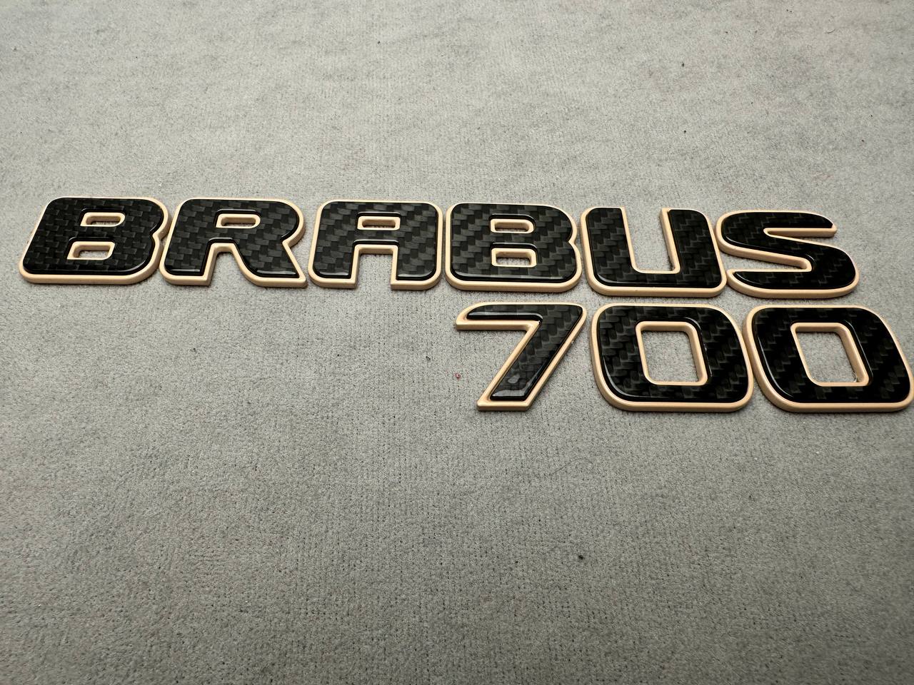 Brabus 700 Style Desert Sand Metal with Carbon Badges Emblems Set for Mercedes-Benz W463 W463A W464 W465 G Wagon