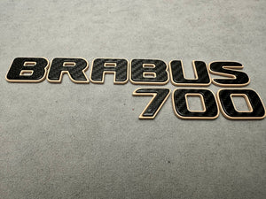 Brabus 700 Style Desert Sand Metal with Carbon Badges Emblems Set for Mercedes-Benz W463 W463A W464 W465 G Wagon