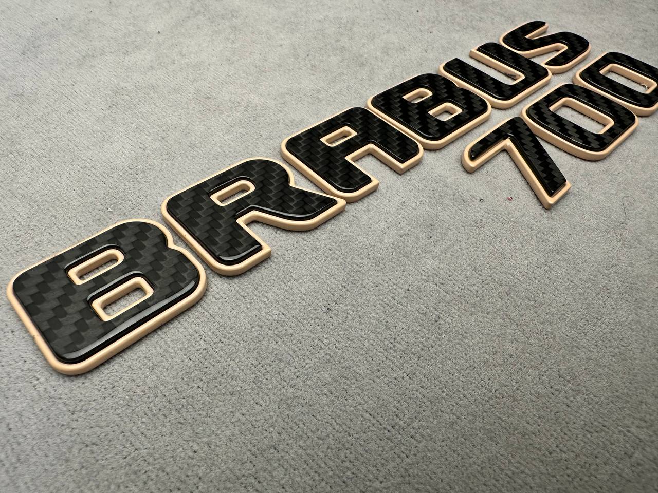 Brabus 700 Style Desert Sand Metal with Carbon Badges Emblems Set for Mercedes-Benz W463 W463A W464 W465 G Wagon
