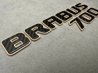 Brabus 700 Style Desert Sand Metal with Carbon Badges Emblems Set for Mercedes-Benz W463 W463A W464 W465 G Wagon