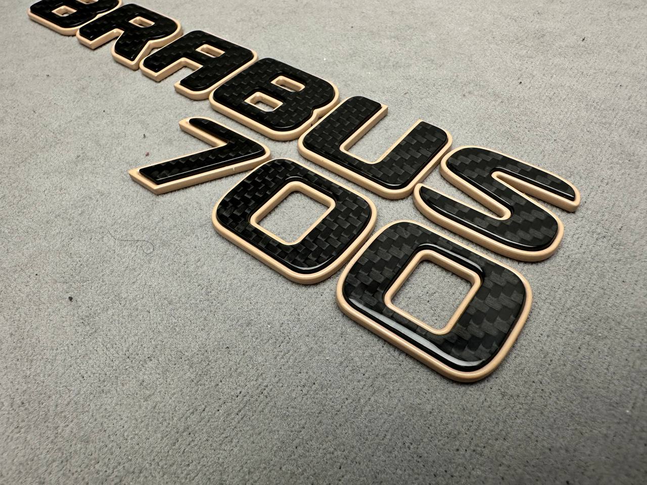 Brabus 700 Style Desert Sand Metal with Carbon Badges Emblems Set for Mercedes-Benz W463 W463A W464 W465 G Wagon