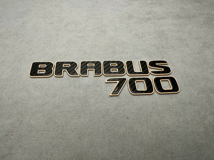 Brabus 700 Style Desert Sand Metal with Carbon Badges Emblems Set for Mercedes-Benz W463 W463A W464 W465 G Wagon