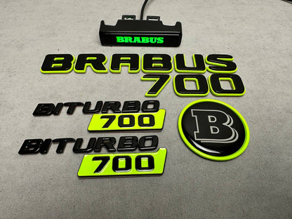 Brabus 700 Style Lime Green Badges Set LED Emblem for Mercedes-Benz W463 W463A W464 W465 G Wagon