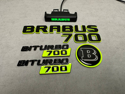 Brabus 700 Style Lime Green Badges Set LED Emblem for Mercedes-Benz W463 W463A W464 W465 G Wagon