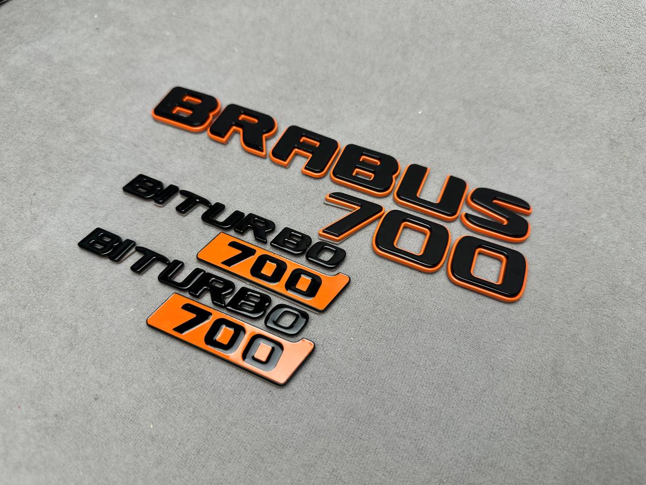 Brabus 700 Style Orange Badges Emblems Set for Mercedes-Benz W463 W463A W464 G Wagon