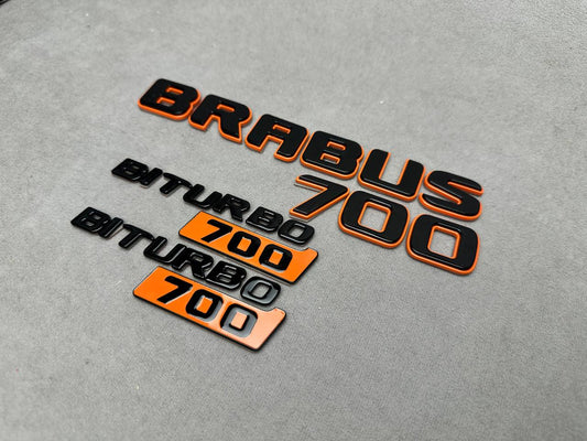 Brabus 700 Style Orange Badges Emblems Set for Mercedes-Benz W463 W463A W464 G Wagon
