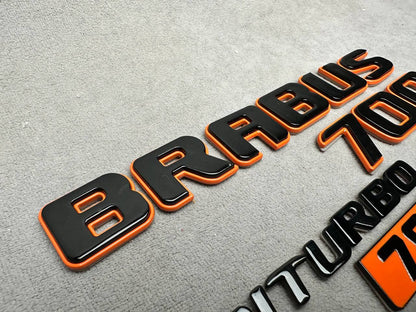 Brabus 700 Style Orange Badges Emblems Set for Mercedes-Benz W463 W463A W464 G Wagon